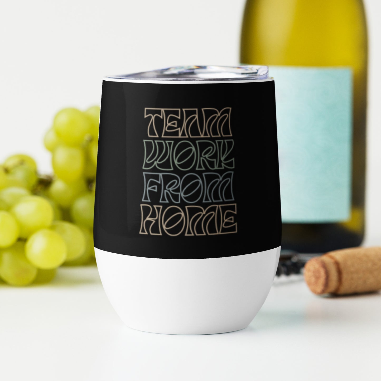 Team Work From Home Wine Tumbler